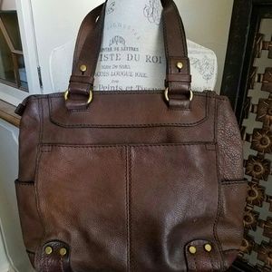 Brown leather Fossil tote